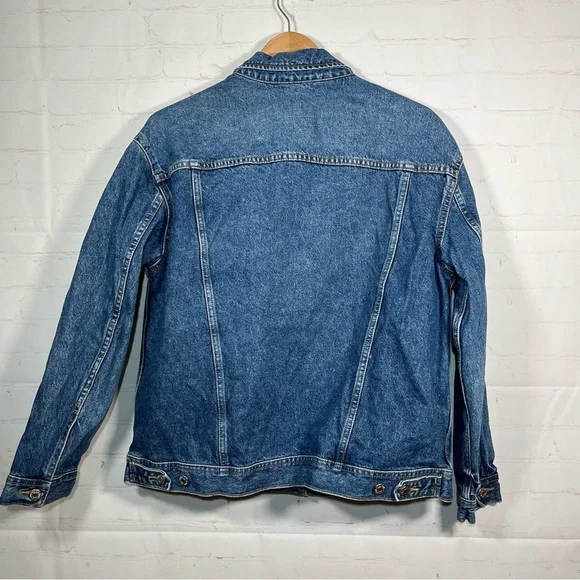 Old Navy Boyfriend Trucker Denim Jean Jacket Womens Size Large Blue - Picture 11 of 11